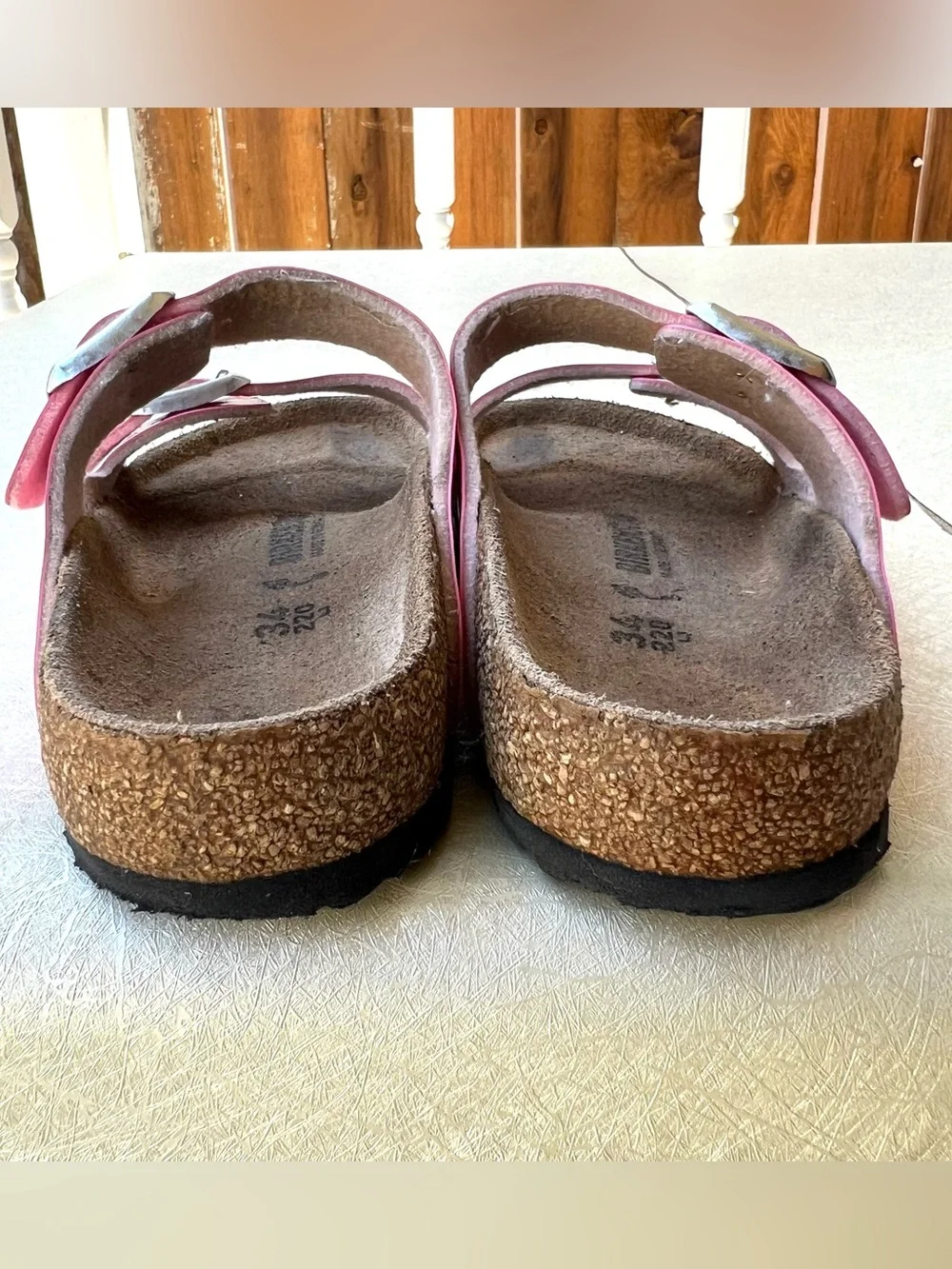 Birkenstock Pink Patent Leather Two-Strap Sandals kids Size 34